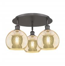 Innovations Lighting 516-3C-OB-G128-8 - Athens - 3 Light - 20 inch - Oil Rubbed Bronze - Semi-Flush Mount