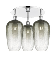 Innovations Lighting 516-3C-PC-G484-7SL - Brookhaven Flute - 3 Light - 19 inch - Polished Chrome - Semi-Flush Mount