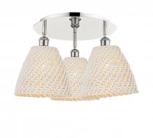 Innovations Lighting 516-3C-PN-NBD-9-NAT - Bristol Natural - 3 Light - 21 inch - Polished Nickel - Flush Mount
