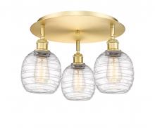 Innovations Lighting 516-3C-SG-G1013 - Belfast - 3 Light - 18 inch - Satin Gold - Flush Mount