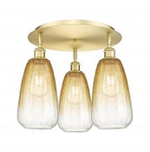 Innovations Lighting 516-3C-SG-G480-6AM - Brookhaven Almond - 3 Light - 18 inch - Satin Gold - Semi-Flush Mount