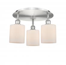 Innovations Lighting 516-3C-SN-G111 - Cobbleskill - 3 Light - 17 inch - Satin Nickel - Semi-Flush Mount