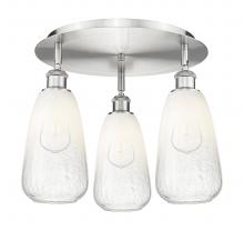 Innovations Lighting 516-3C-SN-G480-6OP - Brookhaven Almond - 3 Light - 18 inch - Satin Nickel - Semi-Flush Mount