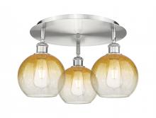 Innovations Lighting 516-3C-SN-G483-8AM - Brookhaven Globe - 3 Light - 20 inch - Satin Nickel - Semi-Flush Mount