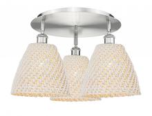 Innovations Lighting 516-3C-SN-NBD-9-NAT - Bristol Natural - 3 Light - 21 inch - Satin Nickel - Flush Mount
