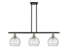 Innovations Lighting 516-3I-BAB-G1213-8CL - Athens Deco Swirl - 3 Light - 36 inch - Black Antique Brass - Stem Hung - Island Light