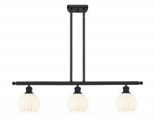 Innovations Lighting 516-3I-BK-G1217-6WV - White Venetian - 3 Light - 36 inch - Matte Black - Stem Hung - Island Light