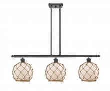 Innovations Lighting 516-3I-OB-G121-8RB - Farmhouse Rope - 3 Light - 36 inch - Oil Rubbed Bronze - Stem hung - Island Light