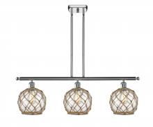 Innovations Lighting 516-3I-PC-G122-8RB - Farmhouse Rope - 3 Light - 36 inch - Polished Chrome - Stem hung - Island Light