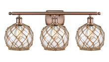 Innovations Lighting 516-3W-AC-G122-8RB - Farmhouse Rope - 3 Light - 28 inch - Antique Copper - Bath Vanity Light
