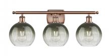 Innovations Lighting 516-3W-AC-G483-8SL - Brookhaven Globe - 3 Light - 28 inch - Antique Copper - Bath Vanity Light