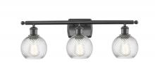 Innovations Lighting 516-3W-BK-G1214-6 - Small Twisted Swirl 3 Light Bath Vanity Light part of the Ballston Collection