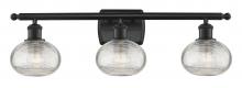 Innovations Lighting 516-3W-BK-G555-6CL - Ithaca - 3 Light - 26 inch - Matte Black - Bath Vanity Light