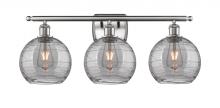 Innovations Lighting 516-3W-SN-G1213-8SM - Athens Deco Swirl - 3 Light - 28 inch - Brushed Satin Nickel - Bath Vanity Light