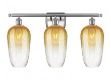 Innovations Lighting 516-3W-SN-G484-7AM - Brookhaven Flute - 3 Light - 27 inch - Brushed Satin Nickel - Bath Vanity Light