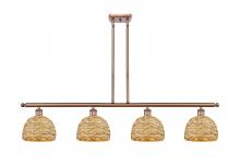Innovations Lighting 516-4I-AC-RBD-8-NAT - Woven Rattan - 4 Light - 48 inch - Antique Copper - Multi Pendant