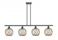 Innovations Lighting 516-4I-BK-G122-8RB - Farmhouse Rope - 4 Light - 48 inch - Matte Black - Stem hung - Island Light