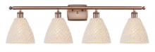 Innovations Lighting 516-4W-AC-NBD-75-NAT - Bristol Natural - 4 Light - 38 inch - Antique Copper - Bath Vanity Light