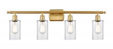 Innovations Lighting 516-4W-SG-G802 - Clymer - 4 Light - 34 inch - Satin Gold - Bath Vanity Light