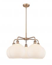 Innovations Lighting 516-5CR-AC-G121-10 - Athens - 5 Light - 28 inch - Antique Copper - Chandelier