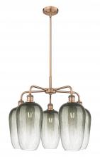 Innovations Lighting 516-5CR-AC-G484-7SL - Brookhaven Flute - 5 Light - 26 inch - Antique Copper - Stem hung - Chandelier