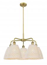 Innovations Lighting 516-5CR-BB-NBD-9-NAT - Bristol Natural - 5 Light - 28 inch - Brushed Brass - Stem hung - Chandelier