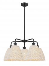 Innovations Lighting 516-5CR-BK-NBD-9-NAT - Bristol Natural - 5 Light - 28 inch - Matte Black - Stem hung - Chandelier