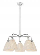 Innovations Lighting 516-5CR-PC-NBD-75-NAT - Bristol Natural - 5 Light - 26 inch - Polished Chrome - Stem hung - Chandelier