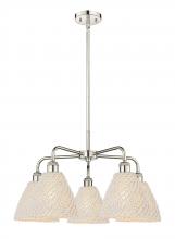Innovations Lighting 516-5CR-PN-NBD-75-NAT - Bristol Natural - 5 Light - 26 inch - Polished Nickel - Stem hung - Chandelier