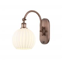 Innovations Lighting 518-1W-AC-G1217-8WV - White Venetian - 1 Light - 8 inch - Antique Copper - Sconce