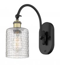Innovations Lighting 518-1W-BAB-G112C-5CL - Cobbleskill - 1 Light - 5 inch - Black Antique Brass - Sconce