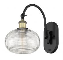 Innovations Lighting 518-1W-BAB-G555-8CL - Ithaca - 1 Light - 8 inch - Black Antique Brass - Sconce