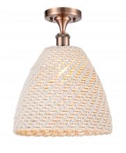 Innovations Lighting 616-1F-AC-NBD-12-NAT - Bristol Natural - 1 Light - 6 inch - Antique Copper - Semi-Flush Mount