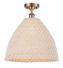 Innovations Lighting 616-1F-AC-NBD-16-NAT - Bristol Natural - 1 Light - 6 inch - Antique Copper - Semi-Flush Mount