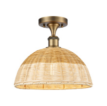 Innovations Lighting 616-1F-BB-NBD2-12-NAT - Bristol Natural II - 1 Light - 12 inch - Brushed Brass - Semi-Flush Mount