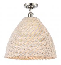 Innovations Lighting 616-1F-PN-NBD-16-NAT - Bristol Natural - 1 Light - 6 inch - Polished Nickel - Semi-Flush Mount