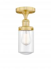 Innovations Lighting 616-1F-SG-G312 - Dover - 1 Light - 5 inch - Satin Gold - Semi-Flush Mount