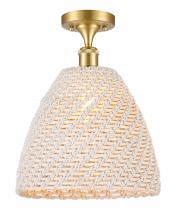 Innovations Lighting 616-1F-SG-NBD-12-NAT - Bristol Natural - 1 Light - 6 inch - Satin Gold - Semi-Flush Mount