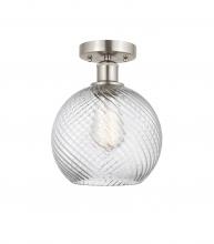 Innovations Lighting 616-1F-SN-G1214-8 - Athens Twisted Swirl 1 Light 8 inch Semi-Flush Mount