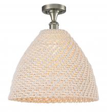 Innovations Lighting 616-1F-SN-NBD-16-NAT - Bristol Natural - 1 Light - 6 inch - Brushed Satin Nickel - Semi-Flush Mount