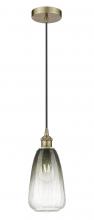Innovations Lighting 616-1P-AB-G480-6SL - Brookhaven Almond - 1 Light - 6 inch - Antique Brass - Cord hung - Mini Pendant