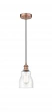 Innovations Lighting 616-1P-AC-G394 - Ellery - 1 Light - 5 inch - Antique Copper - Cord hung - Mini Pendant
