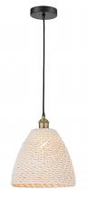 Innovations Lighting 616-1P-BAB-NBD-12-NAT - Bristol Natural - 1 Light - 6 inch - Black Antique Brass - Cord hung - Mini Pendant