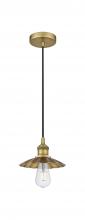 Innovations Lighting 616-1P-BB-M17-BB - Scallop - 1 Light - 8 inch - Brushed Brass - Cord Hung - Mini Pendant