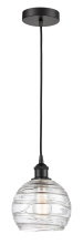 Innovations Lighting 616-1P-BK-G1213-8CL - Athens Deco Swirl - 1 Light - 8 inch - Matte Black - Cord hung - Mini Pendant