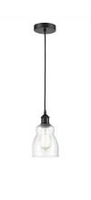 Innovations Lighting 616-1P-BK-G394 - Ellery - 1 Light - 5 inch - Matte Black - Cord hung - Mini Pendant