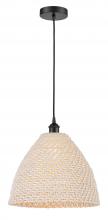 Innovations Lighting 616-1P-BK-NBD-16-NAT - Bristol Natural - 1 Light - 6 inch - Matte Black - Cord hung - Mini Pendant