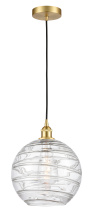 Innovations Lighting 616-1P-SG-G1213-12CL - Athens Deco Swirl - 1 Light - 12 inch - Satin Gold - Cord hung - Mini Pendant