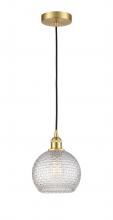 Innovations Lighting 616-1P-SG-G122C-8CL - Athens - 1 Light - 8 inch - Satin Gold - Cord hung - Mini Pendant