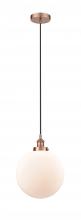 Innovations Lighting 616-1PH-AC-G201-12 - Beacon - 1 Light - 12 inch - Antique Copper - Cord hung - Mini Pendant